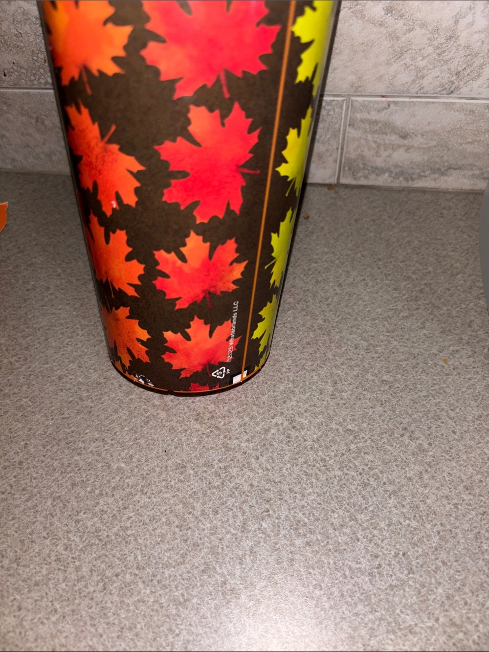 Whataburger Autumn Maple Leaf reusable plastic cups with lids– Orange & Yellow - Picture 5 of 7